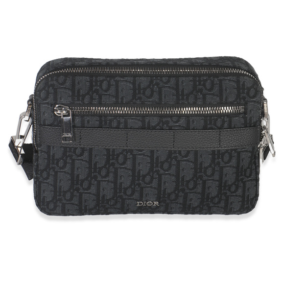 Christian Dior Black Oblique Jacquard Safari Messenger